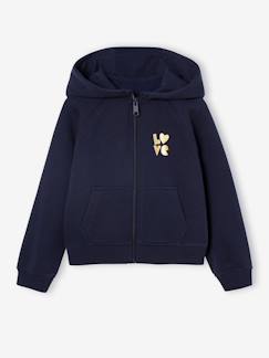 Mädchen-Pullover, Strickjacke, Sweatshirt-Mädchen Kapuzensweatjacke für Sport und Freizeit mit Recycling-Polyester