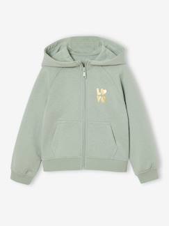 Mädchen-Pullover, Strickjacke, Sweatshirt-Mädchen Kapuzensweatjacke für Sport und Freizeit mit Recycling-Polyester
