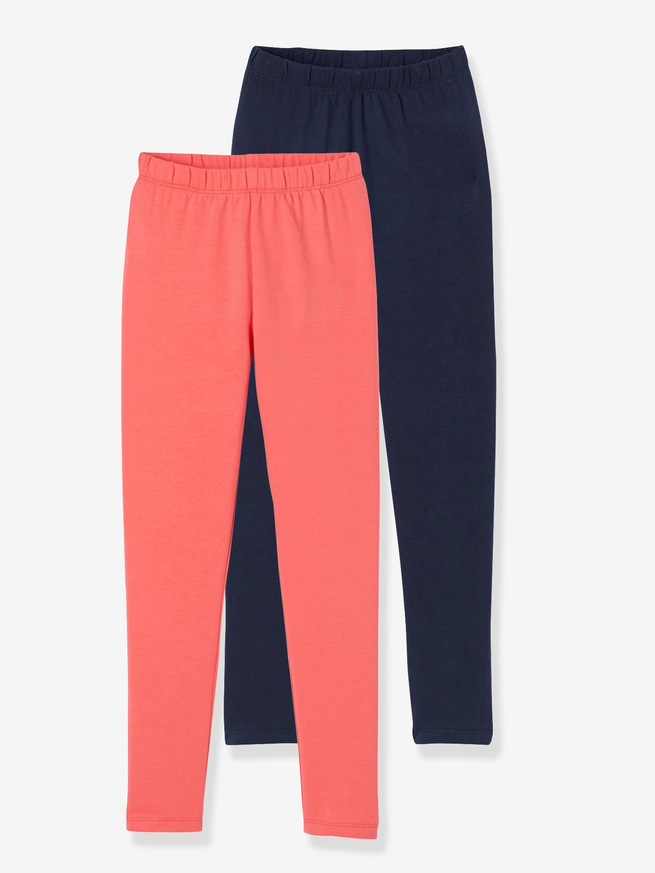 VERTBAUDET 2er-Pack Mädchen Leggings Basic - Baumwolle Mit Elasthan