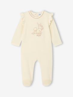 Samt-Schlafanzug mit Rüschen und Klopfer-Motiv Disney Animals, Baby