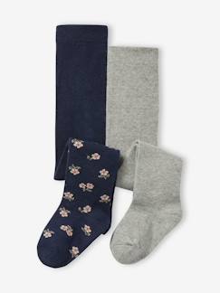 Baby-Socken, Strumpfhose-2er-Pack Baby Mädchen Strumpfhosen, uni und mit Blumenmuster