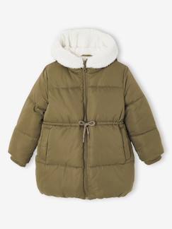 Mädchen-Mantel, Jacke-Daunenjacke-Mädchen Steppmantel mit Kapuze und Recycling-Wattierung