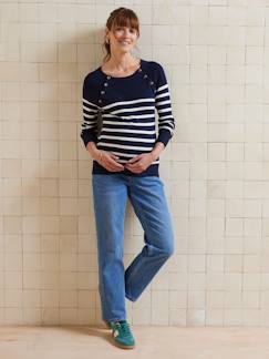 Pull marinière grossesse et allaitement ouvertures raglan
