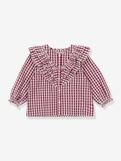 Fille-Blouse à volants fille motifs carreaux
