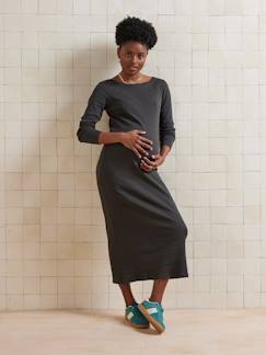 Robe longue de grossesse maille côtelée