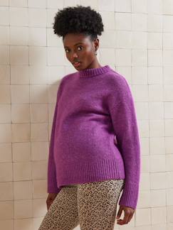 Pull col rond grossesse maille jersey avec laine