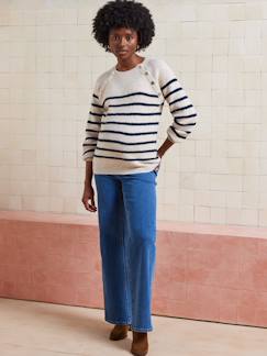 Pull style marinière grossesse et allaitement ouvertures épaules