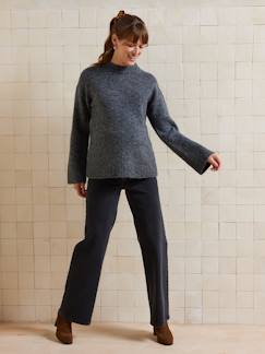 Pull col rond grossesse maille jersey avec laine