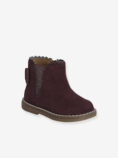 Chaussures-Chaussures bébé 17-26-Marche fille 19-26-Boots bébé fille cuir zippées
