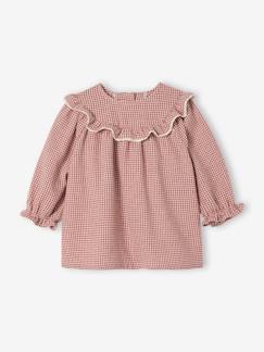Bébé-Robe, jupe-Robe naissance en flanelle motif vichy
