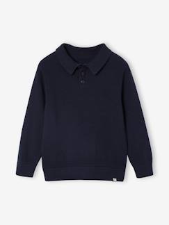 Pull Col Polo Couleur Uni