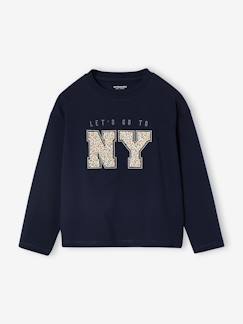 Fille-T-shirt, sous-pull-T-shirt-T-shirt animation lettres manches longues fille
