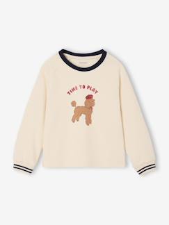 Fille-T-shirt, sous-pull-T-shirt fille motif chien détails glitter manches longues