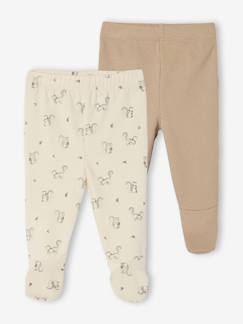 Baby-Hose, Jeans-Bio-Kollektion: 2er-Pack Baby Jersey-Hosen mit Fuß