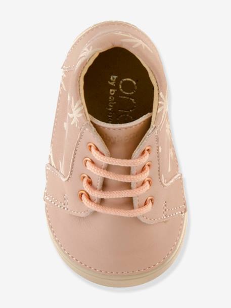 Bottillons lacés cuir bébé fille Zowa Babybotte® BLANC+ROSE NUDE 