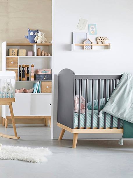 Lit Bebe A Barreaux Ligne Confetti Gris Chambre Et Rangement