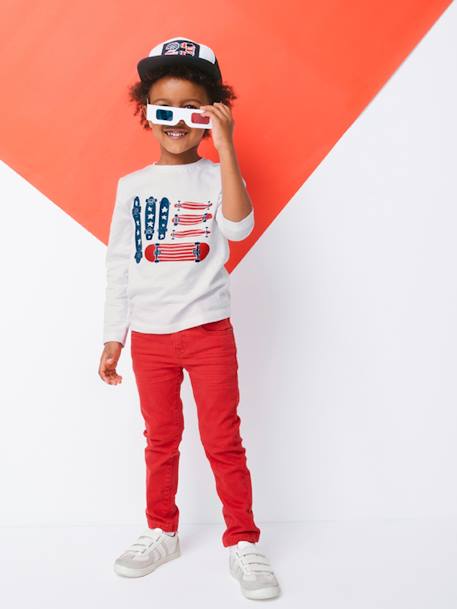 Jungen Slim-Fit-Hose, Hüftweite SLIM blau+hellgrün+karamell+MARINE+rot+SENFFARBEN 