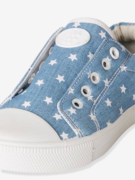 Mädchen Slip-on Stoffschuhe jeansblau+rosa+rosa bedruckt+schwarz 