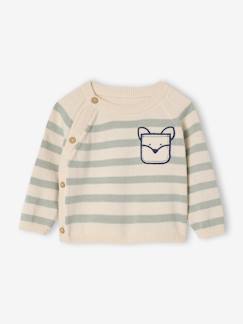 Bébé-Pull, gilet, sweat-Pull-Pull rayé naissance en tricot avec poche fantaisie