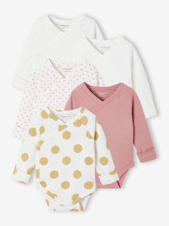 Baby-Body-Bio-Kollektion: 5er-Pack mitwachsende Baby Wickelbodys mit Tupfen