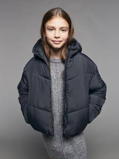 Fille-Manteau, veste-Doudoune fille courte à capuche 