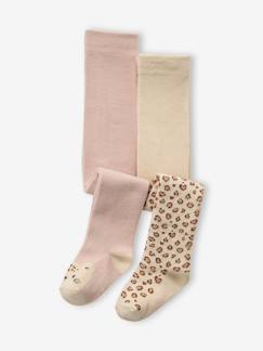 Baby-Socken, Strumpfhose-2er-Pack Baby Mädchen Strumpfhosen mit Leopardenmuster