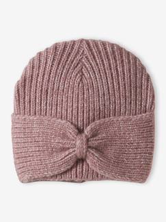 Mädchen-Accessoires-Mädchen Mütze aus Rippenstrick, Zierschleife