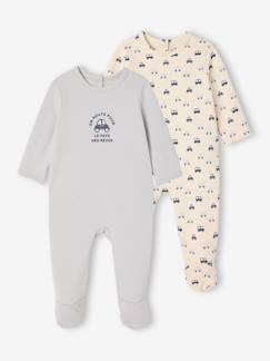Bio-Kollektion: 2er-Pack Baby Strampler aus Sweat mit Autos