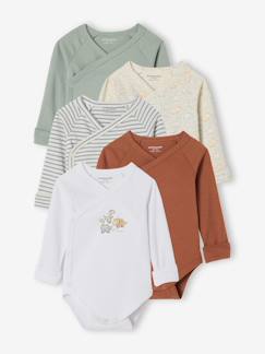 Baby-Body-Bio-Kollektion: 5er-Pack mitwachsende Baby Bodys mit Dinos