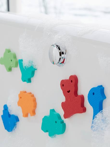 Stickers de bain en mousse + filet de rangement MULTICOLORE 