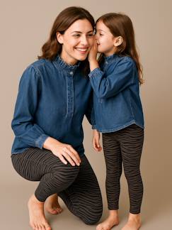 Vêtements de grossesse-Legging motif zébré femme collection capsule mère-fille