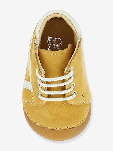 Bottillons lacés cuir bébé garçon B1 Babybotte® BLEU CIEL+CAMEL 