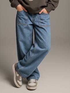 Mädchen-Weite Jeans mit großen Taschen Mädchen JONEN, Bundweite verstellbar