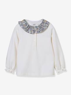 Bébé-T-shirt, sous-pull-T-shirt-T-shirt col en tissu Liberty bébé coton biologique