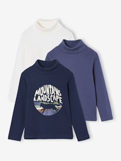 Junge-T-Shirt, Poloshirt, Unterziehpulli-3er-Pack Jungen Rollkragenshirts