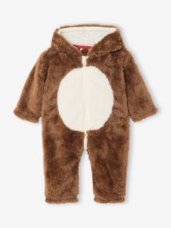 Baby Overall aus Fell-Imitat, Onesie RENTIER, ohne Füsse