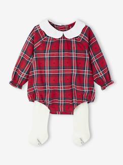 Bébé-Salopette, combinaison-Ensemble bébé barboteuse flanelle et collant collab vertbaudet x Envie de Fraise