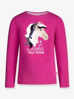T-shirt Femme Rigolo Cheval Pailleté Rose Fushia - Taille Petit 10 (neuf)