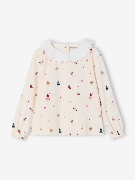 VERTBAUDET Pyjama De Noël Brodé Bébé Velours Écru 9 Mois (71cm)