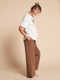 Vêtements de grossesse-Ensemble pyjama 2 pièces léopard grossesse et allaitement