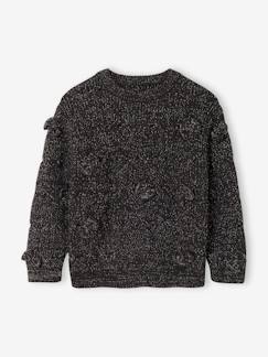 Mädchen-Pullover, Strickjacke, Sweatshirt-Pullover Mädchen mit Zopfmuster und Schleifen