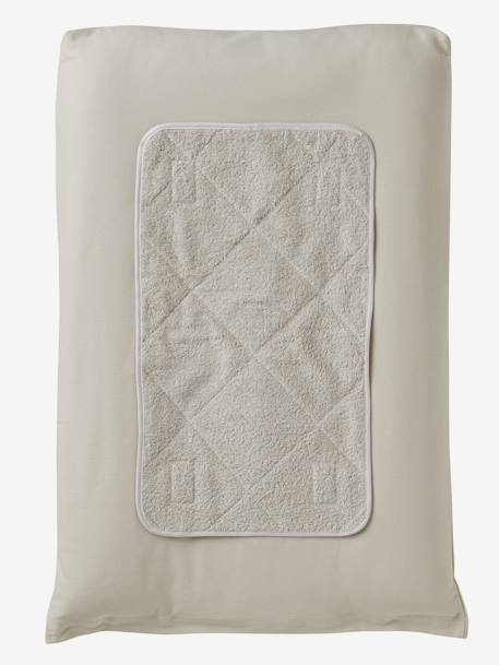 Lot de 2 tapis pour matelas Blanc+Gris taupe 