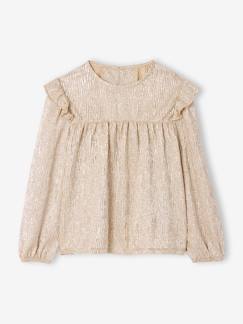 Fille-T-shirt, sous-pull-Blouse fille en lamé
