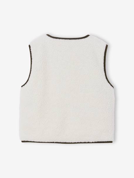 Gilet mixte sans manches réversible capsule famille écru 