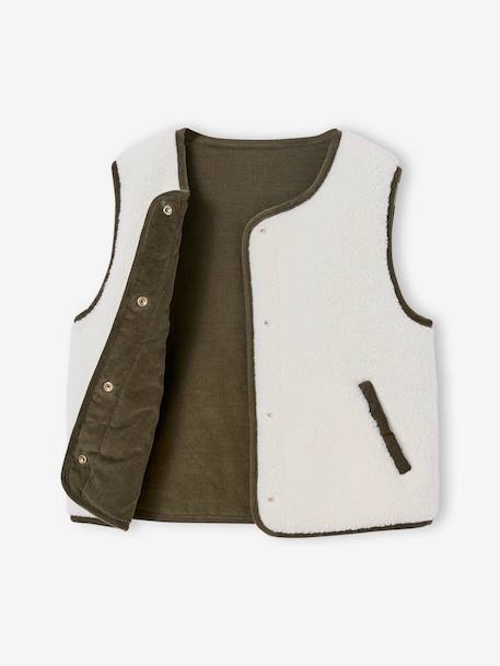 Gilet mixte sans manches réversible capsule famille écru 