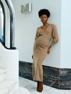Robe longue de grossesse tricot chiné