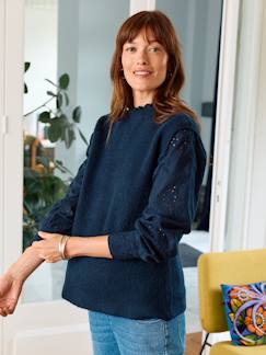 Pull de grossesse bi-matière