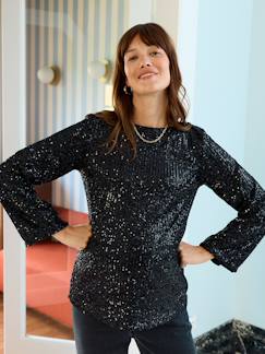 Blouse sequins de grossesse réversible devant/dos