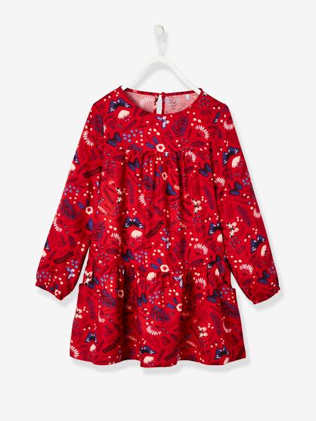 Madchen Kleid Bedruckt Dunkelrot Bedruckt Madchen