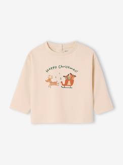 Bébé-T-shirt, sous-pull-T-shirt bébé Noël motif traineau manches longues 